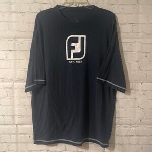 5/$20- FootJoy logo front t-shirt in navy and white in size XL